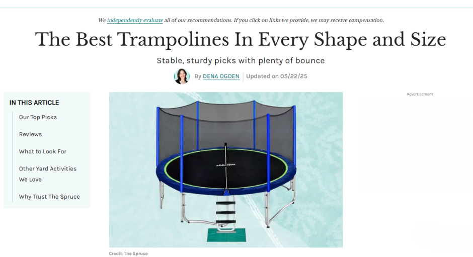 【News】Zupapa Featured in The Spruce's List of Best Trampolines! 🏆