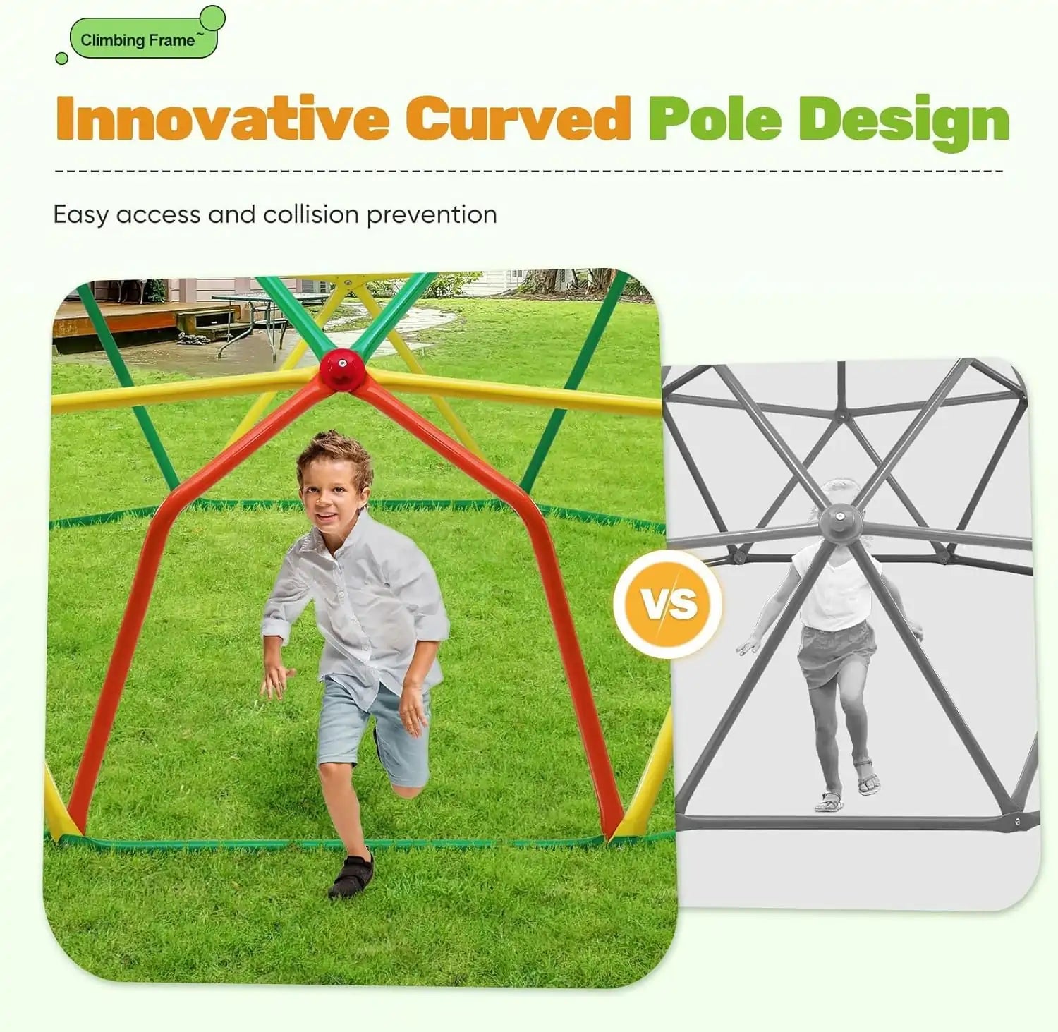 1000LBS Upgraded Arched Door Dome Climber 10FT