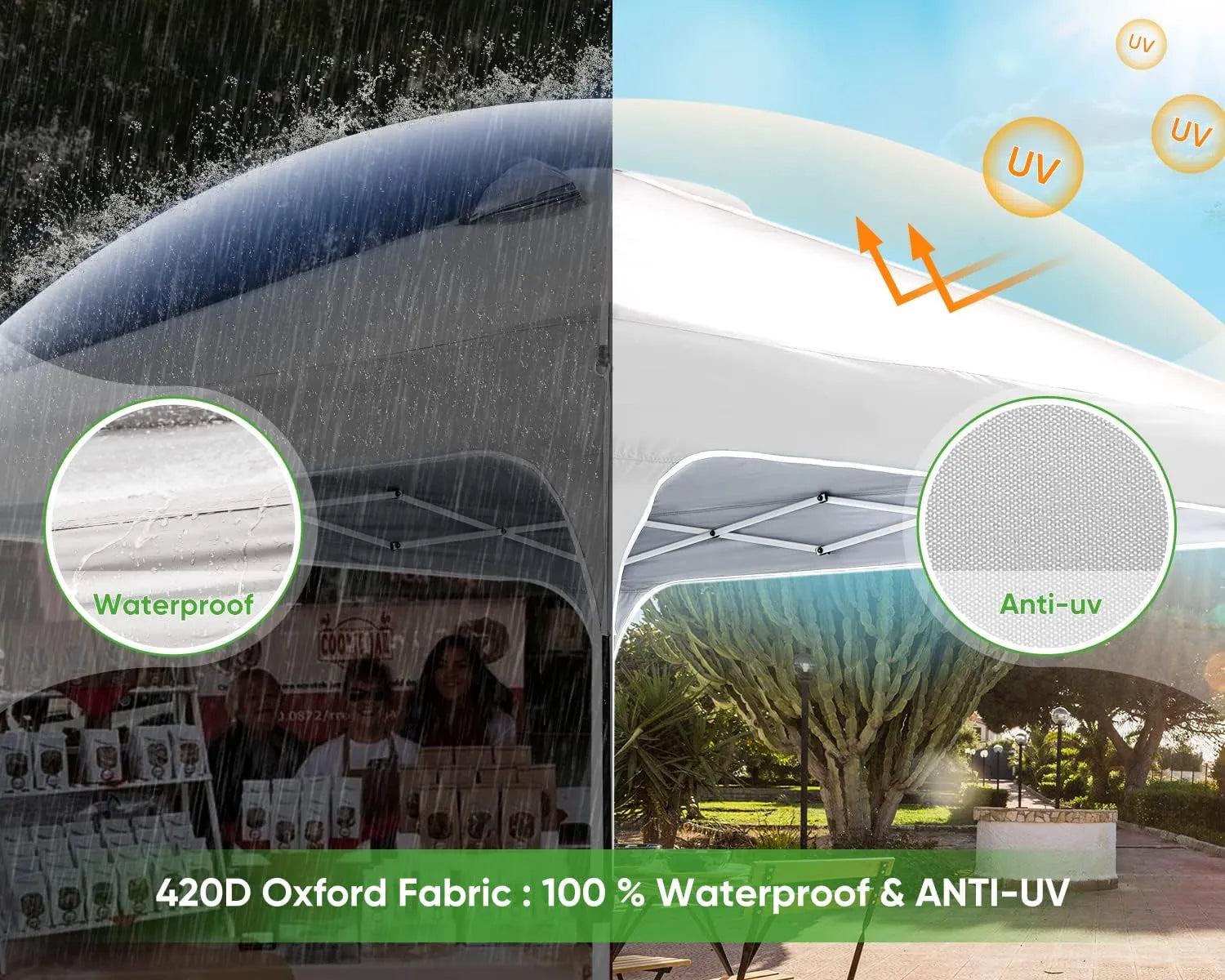 White 10x10 event tent 420D fabric#color_white