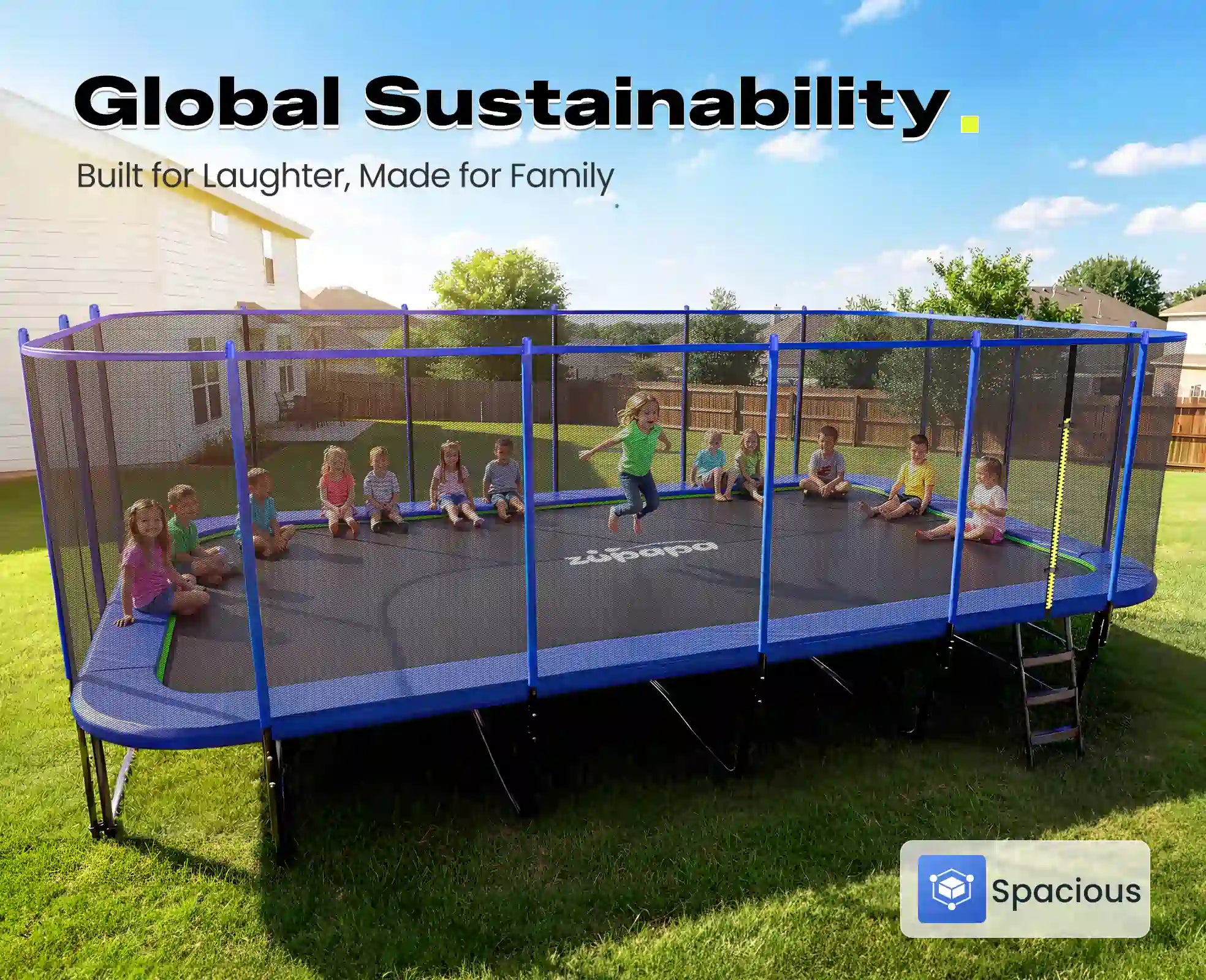 Zupapa 1800LBS Rectangular Trampoline