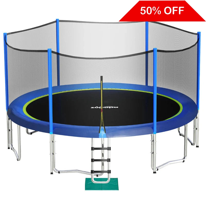 Zupapa 1500LBS Saffun Trampoline With Enclosure Net 15FT