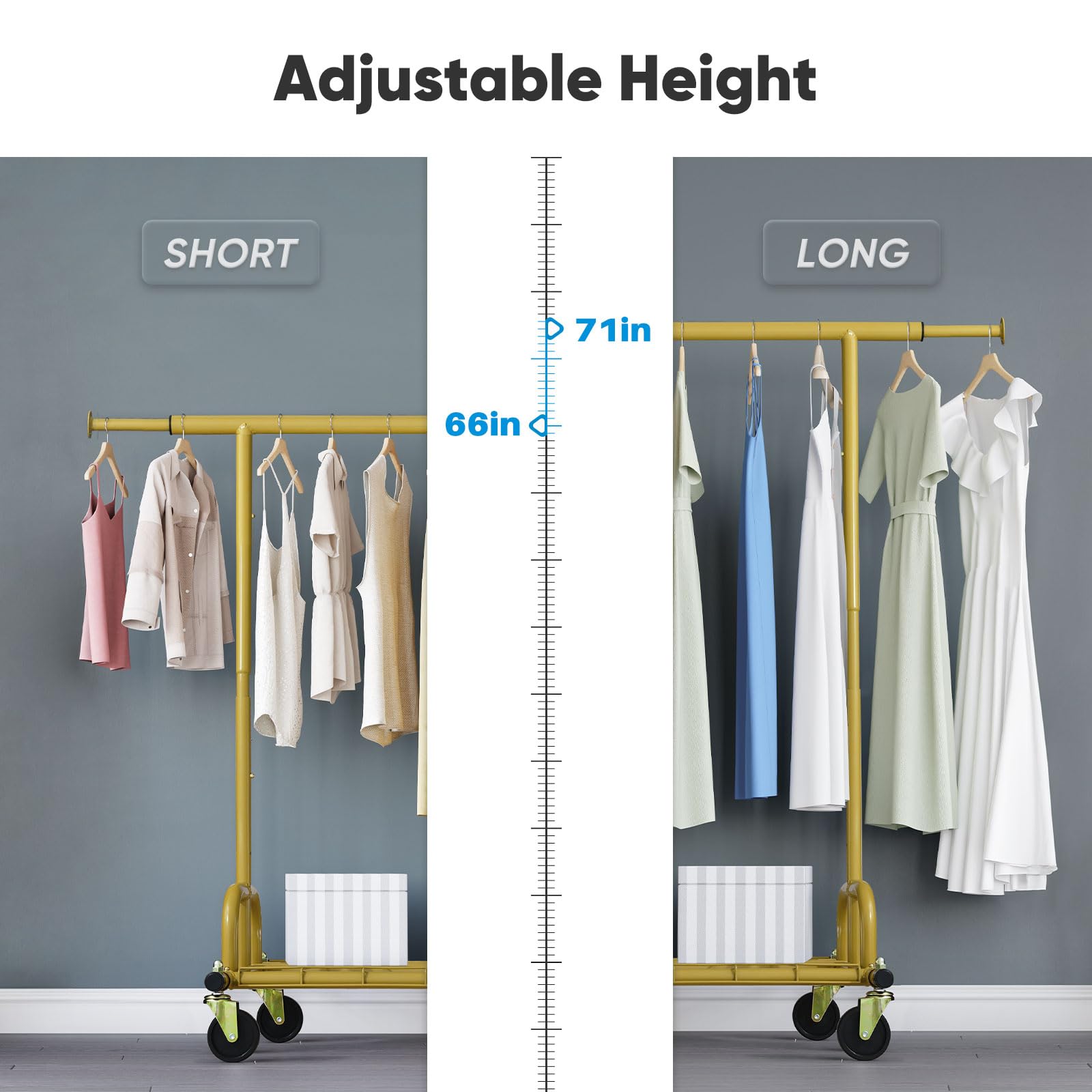 HOKEEPER 525LBS Capacity Gold Garment Rack