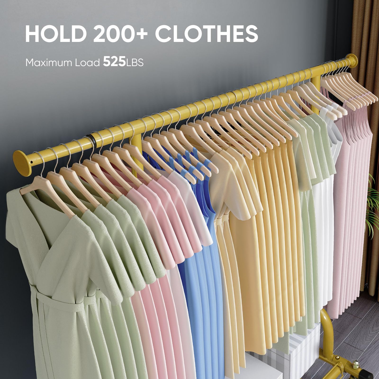 HOKEEPER 525LBS Capacity Gold Garment Rack
