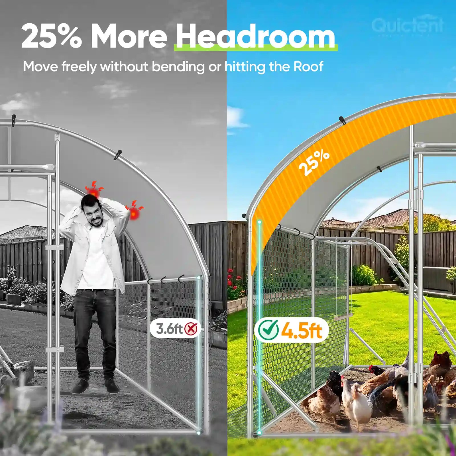 Easy-access arched roof#size_12x9FT with Ladder+Swing