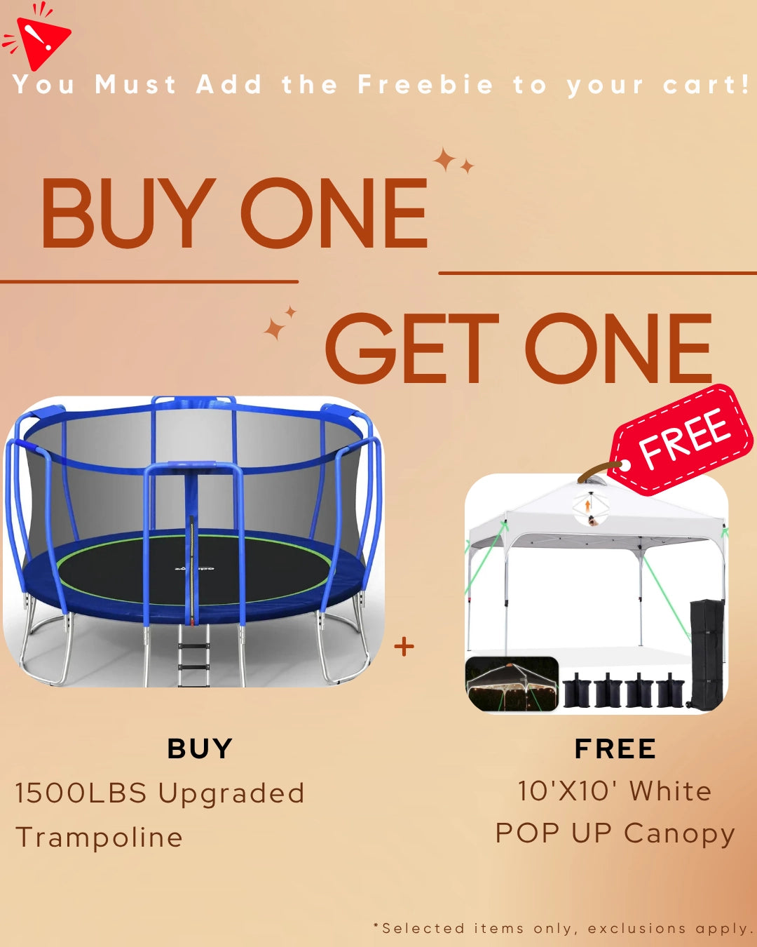 1500LBS Upgraded Trampoline 10-16FT