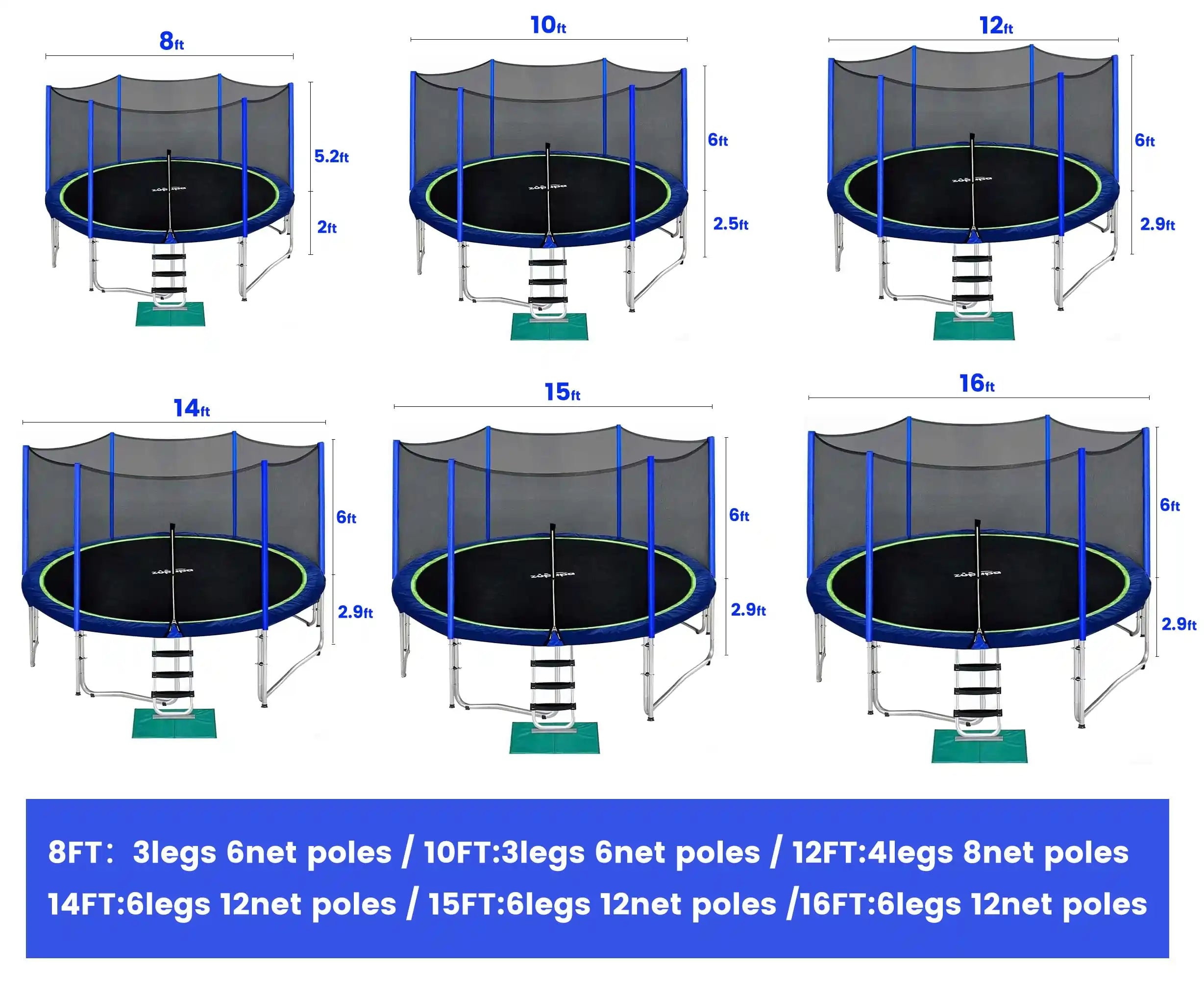 Zupapa Classic Trampolines Size#size_16FT