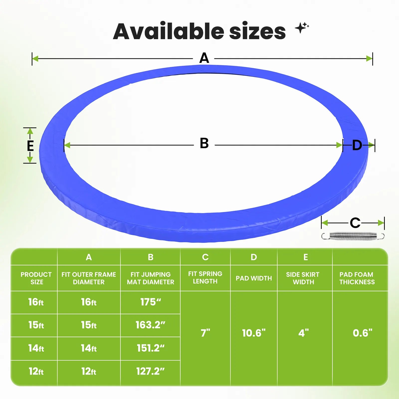Double Frames Trampoline Spring Pad Replacement