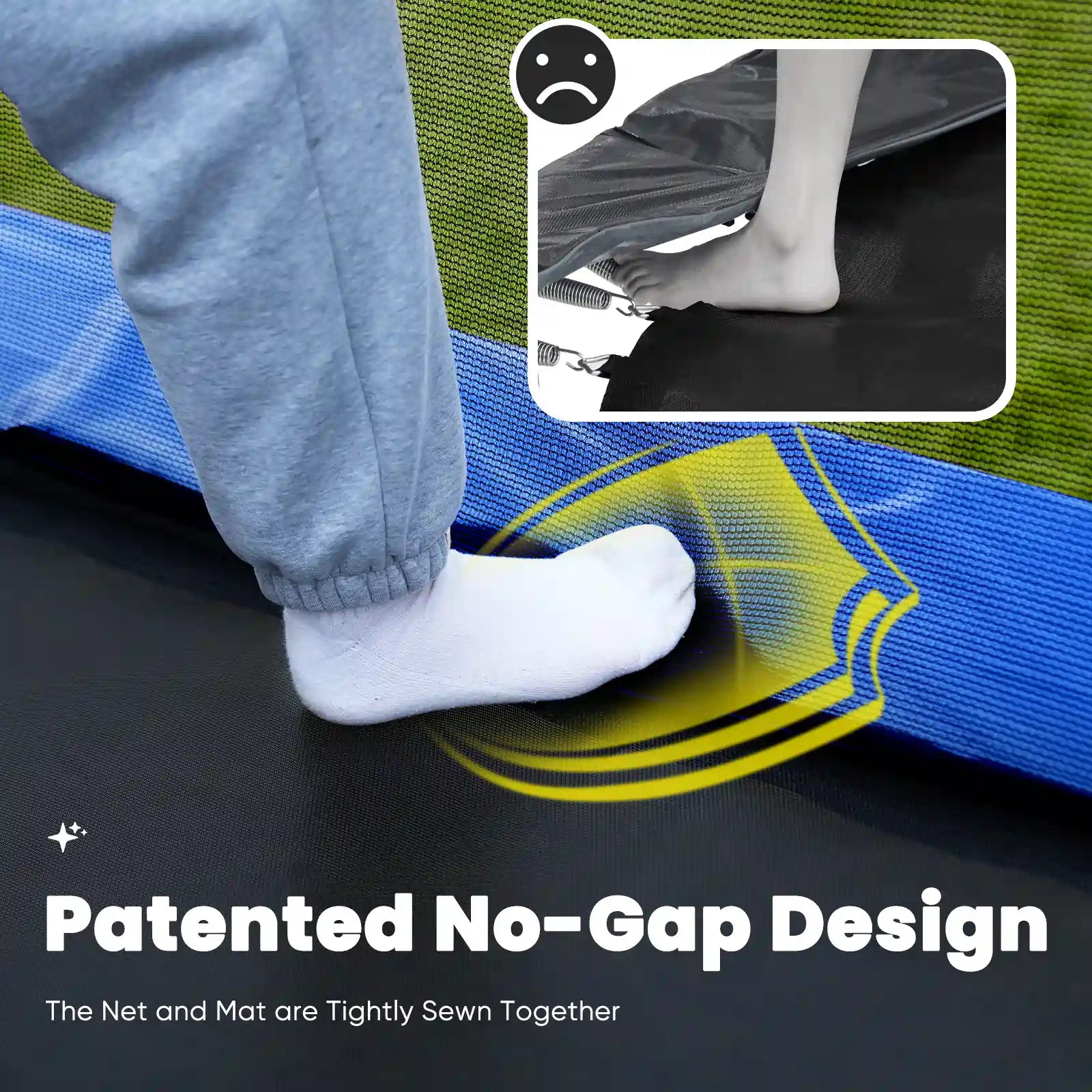 Double Frames Trampoline Jumping Mat with Net Replacement