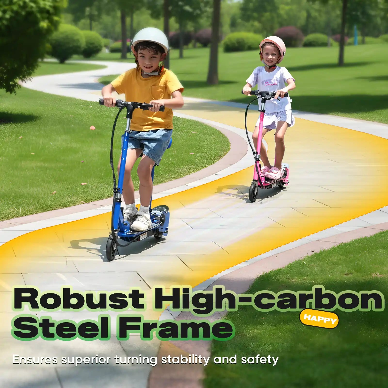 Robust High-carbon steel frame#color_pink