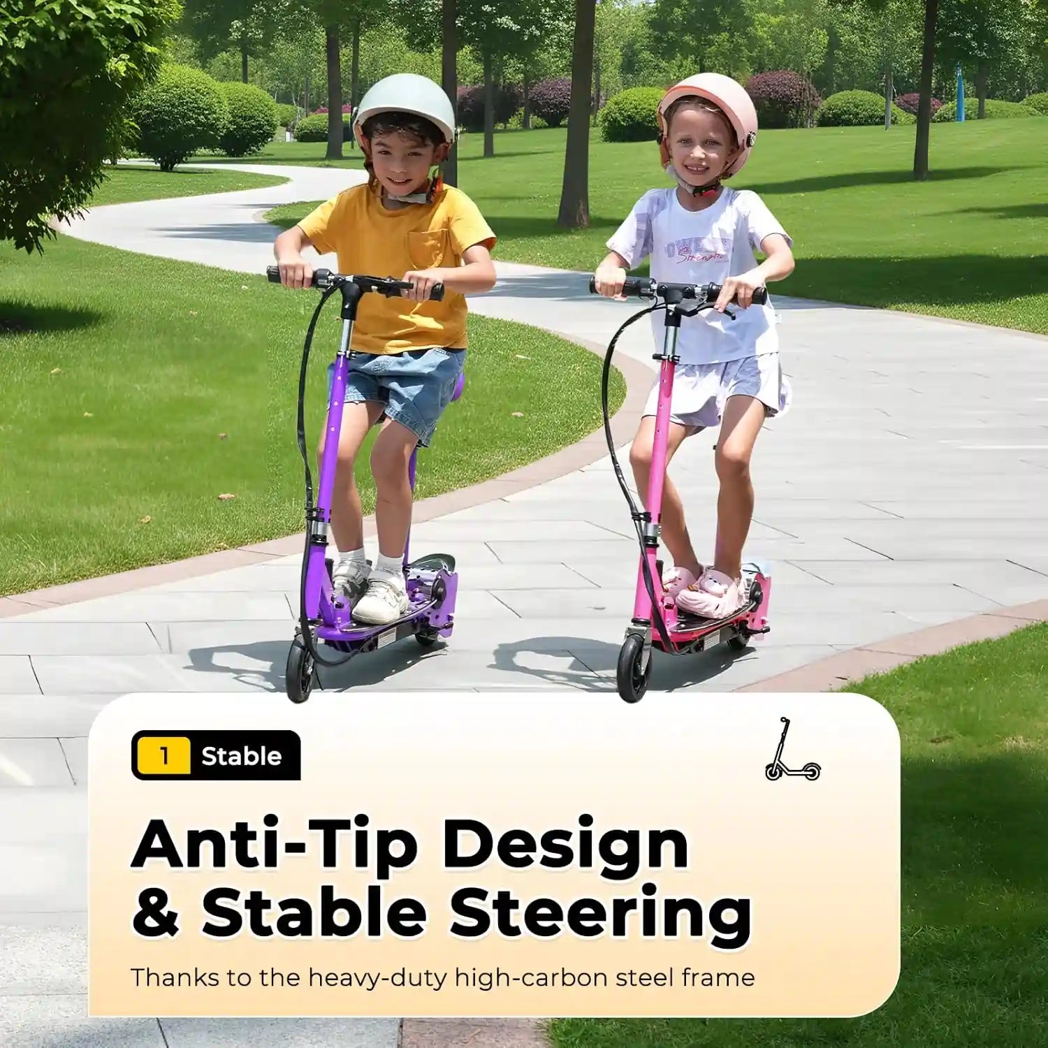 Anti-tip design and stable steering#color_purple