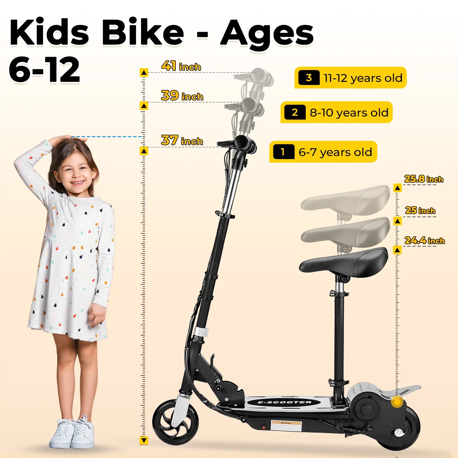 Children's scooter for ages 6-12#color_black