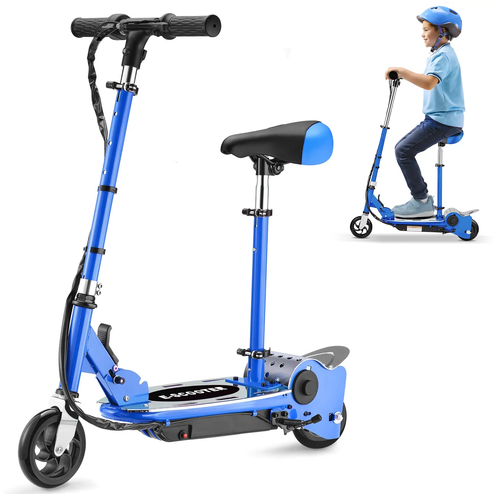 Electric Scooter with Seat Dark Blue#color_dark blue