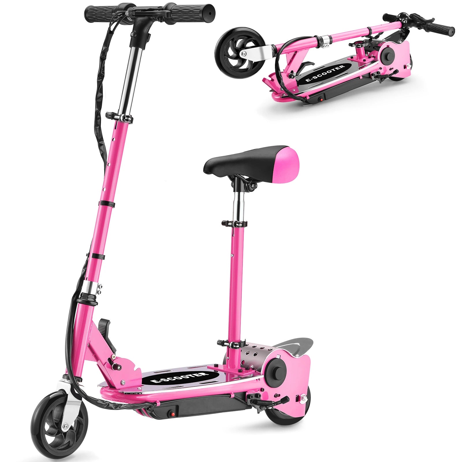 Pink Electric Scooter with Removable Seat#color_pink