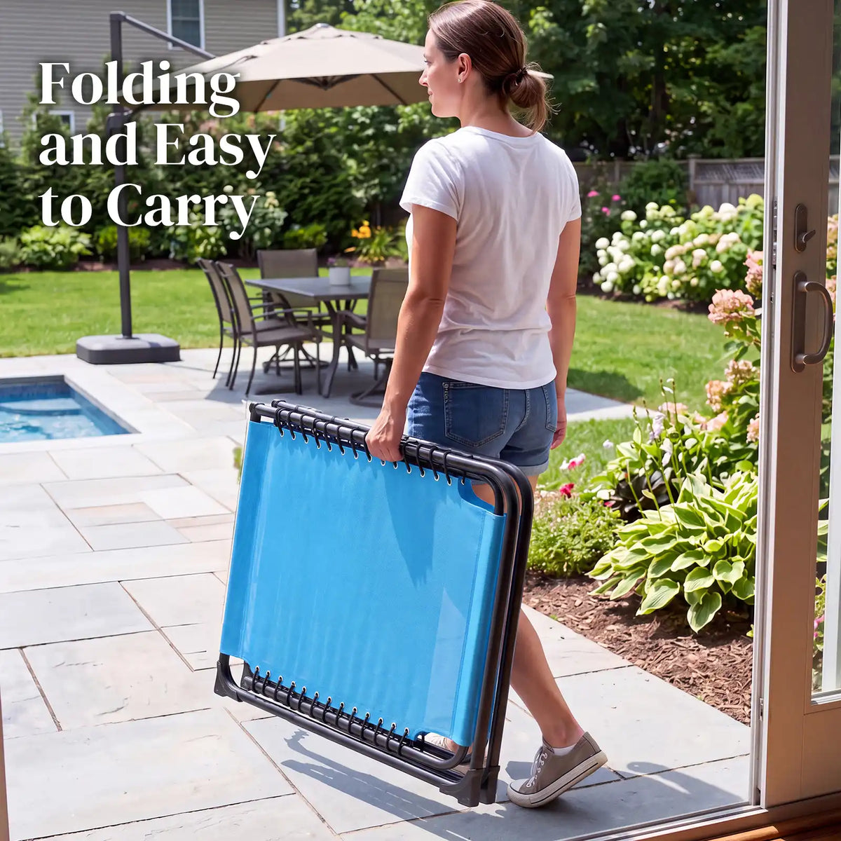 KING BIRD Folding Lounge Chair Blue
