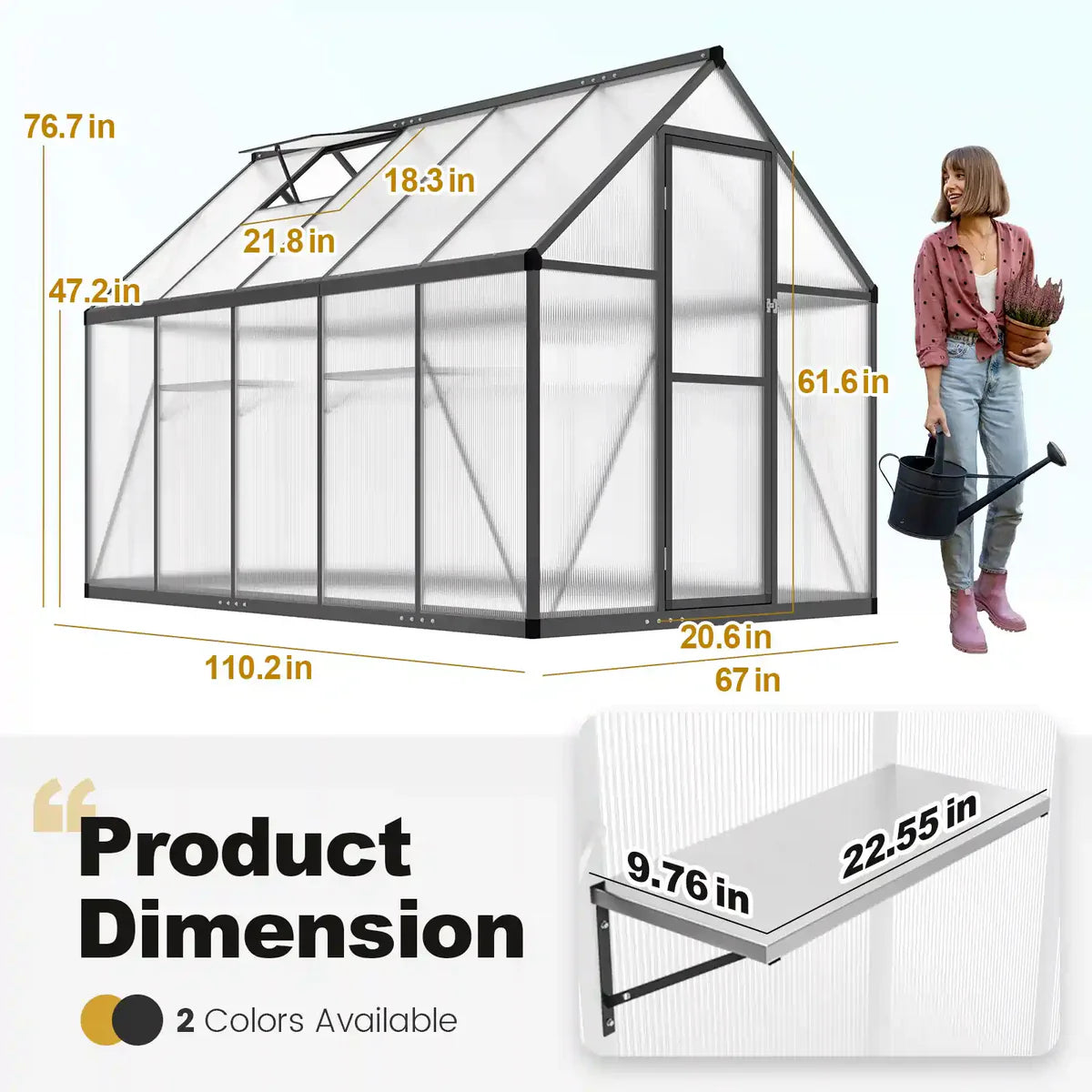 Polycarbonate Walk-in Greenhouse