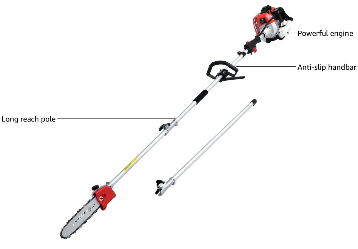 16-Foot Reach 42.7CC 2-Cycle 10-Inch Bar Cordless Extendable Long Trimmer#style_fixed saw head