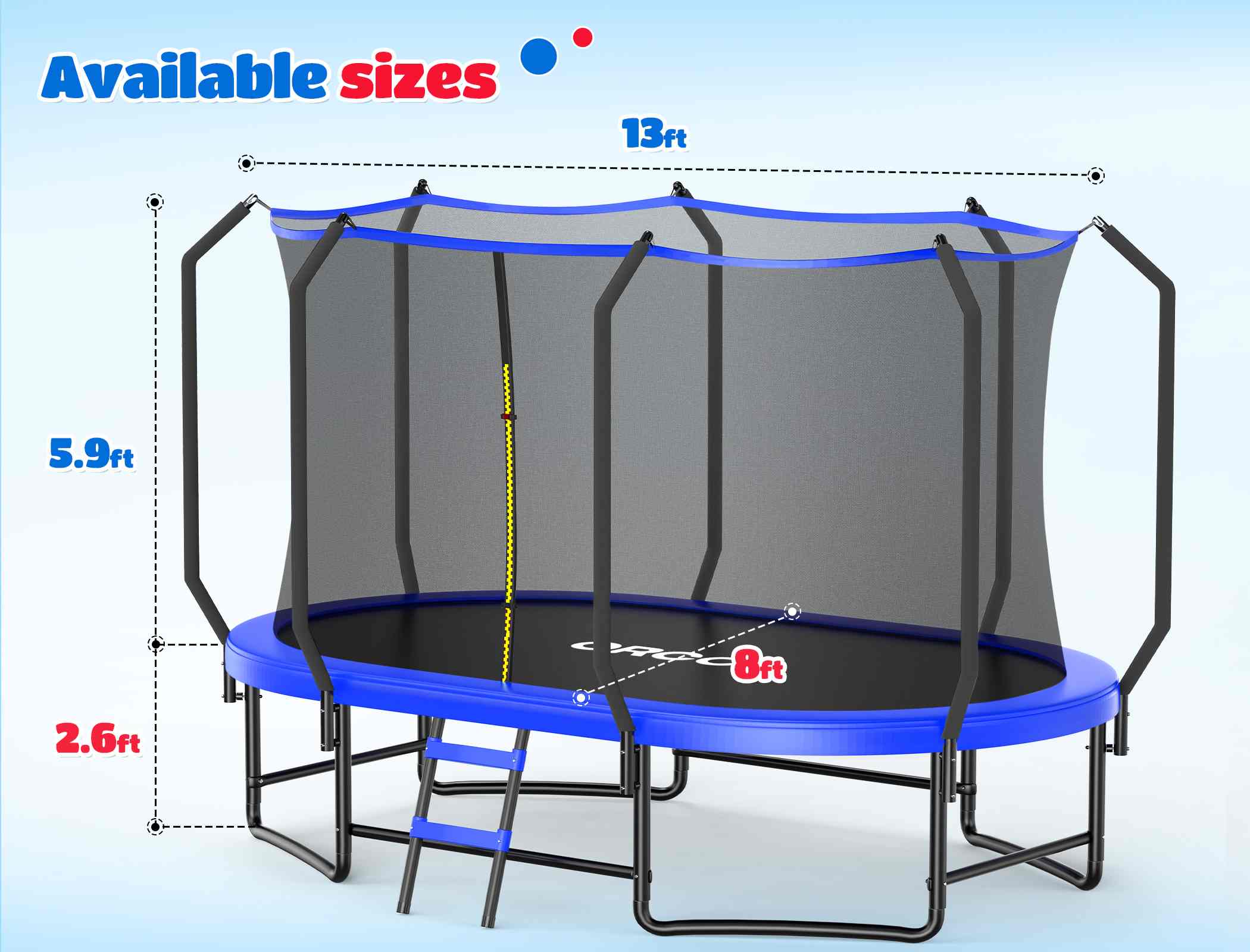 ORCC by MaxLead 1200LBS Oval Outdoor Trampoline with Safety Net