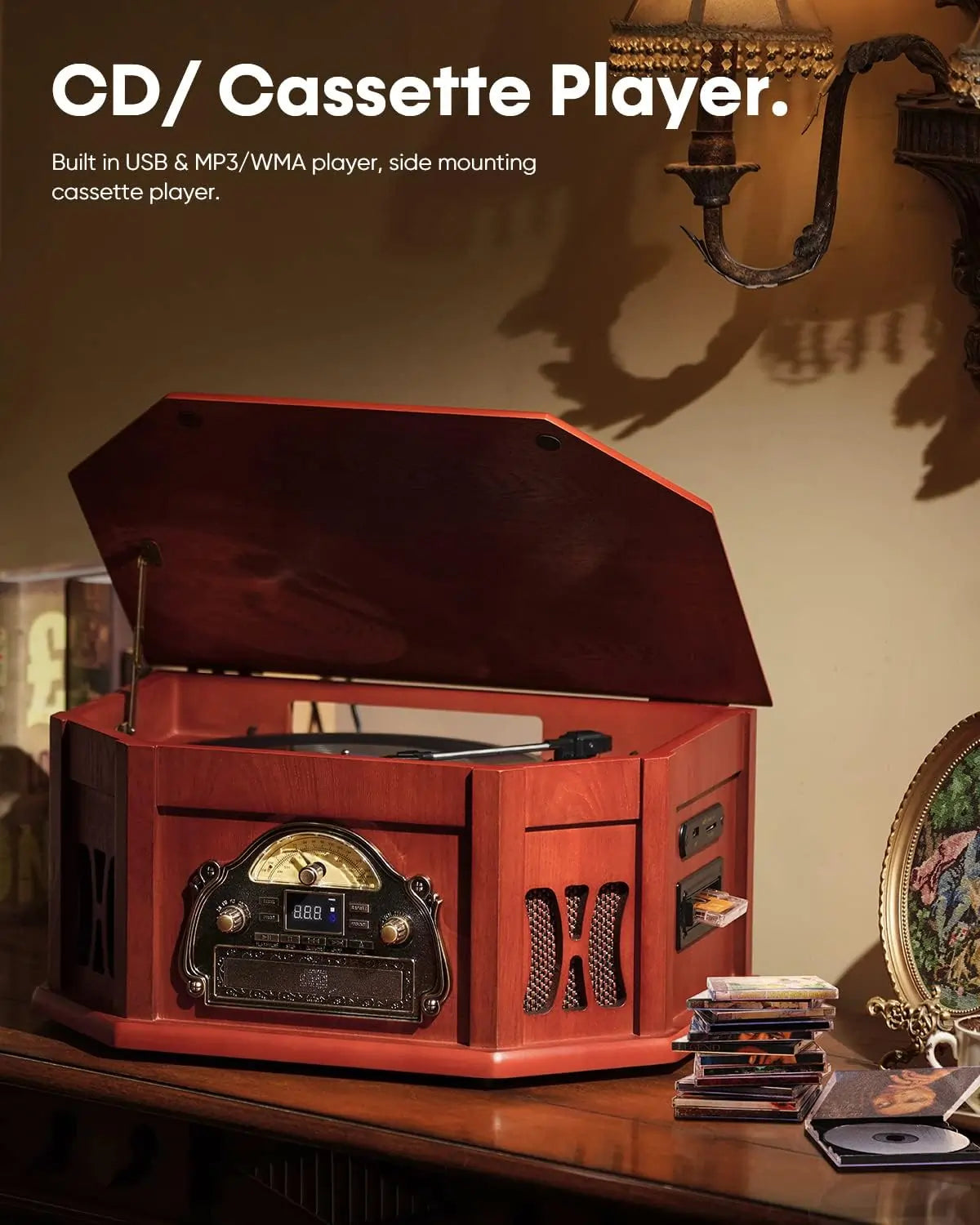 2 Built-in Speakers, CD, Cassette, AM/FM Radio#color_espresso