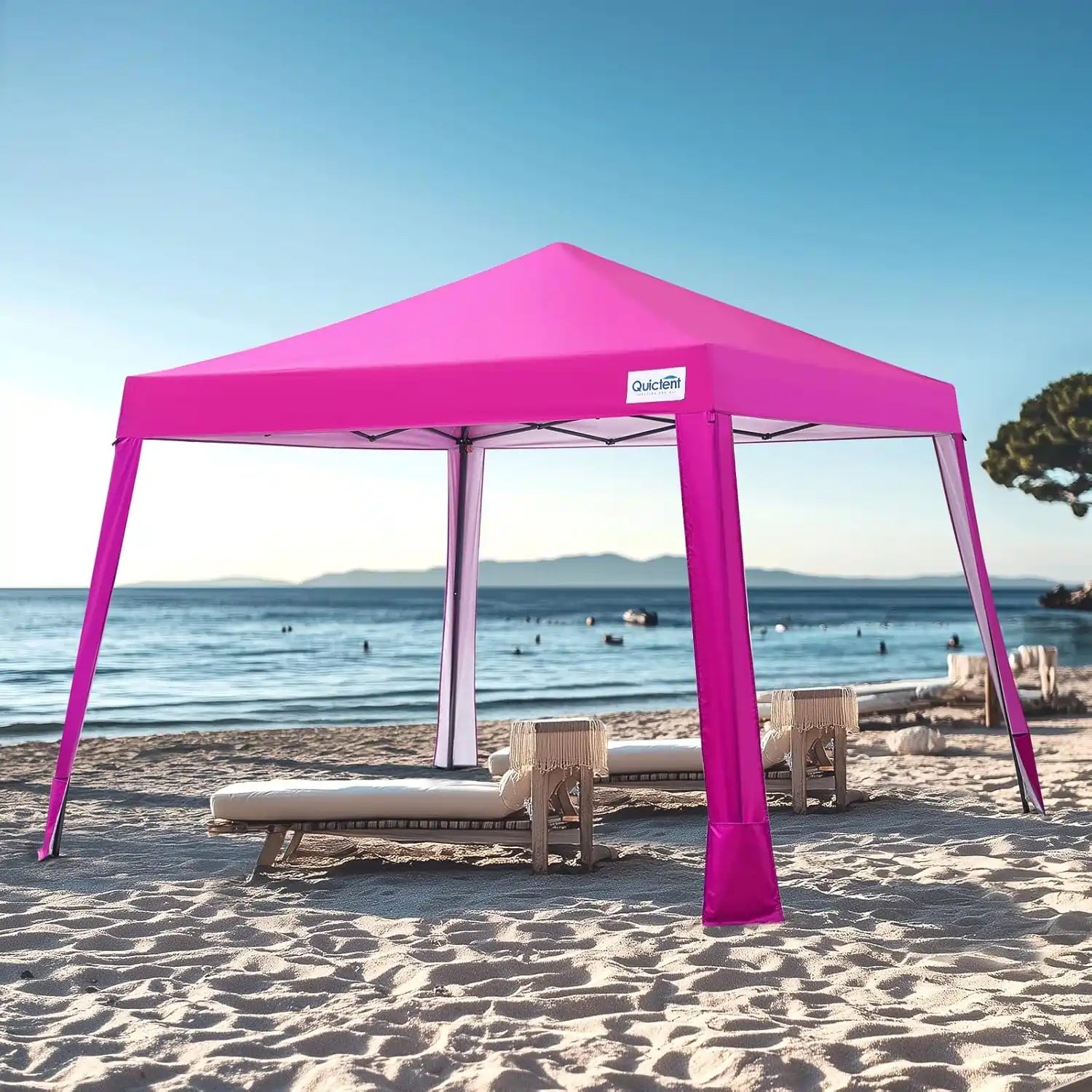 10'X10' Compact Portable Pop up Canopy Tent, Pink
