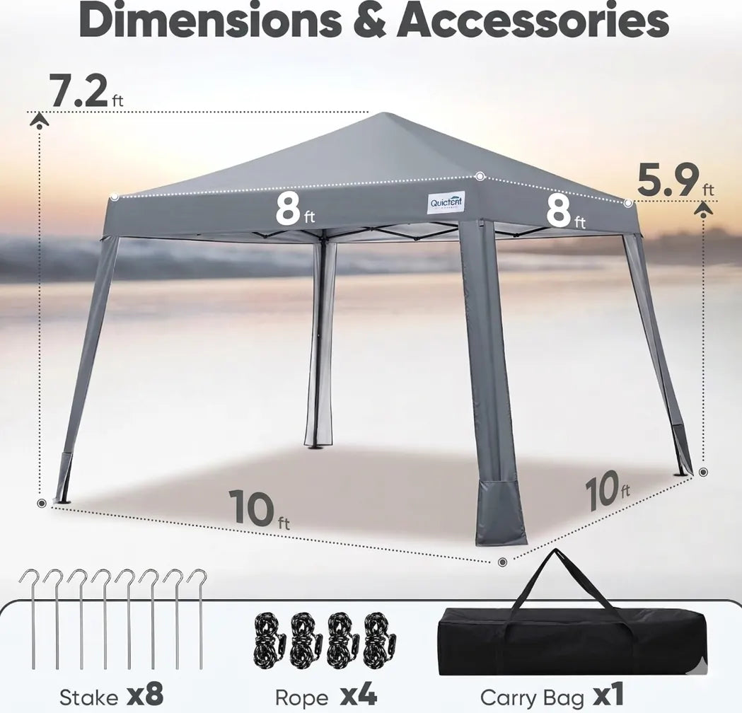 Gray outdoor canopy tent with dimensions#color_Gray