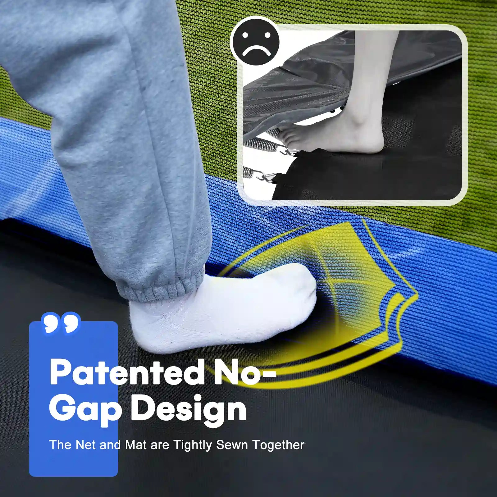 Rectangular Trampoline Jumping Mat with Net Replacement