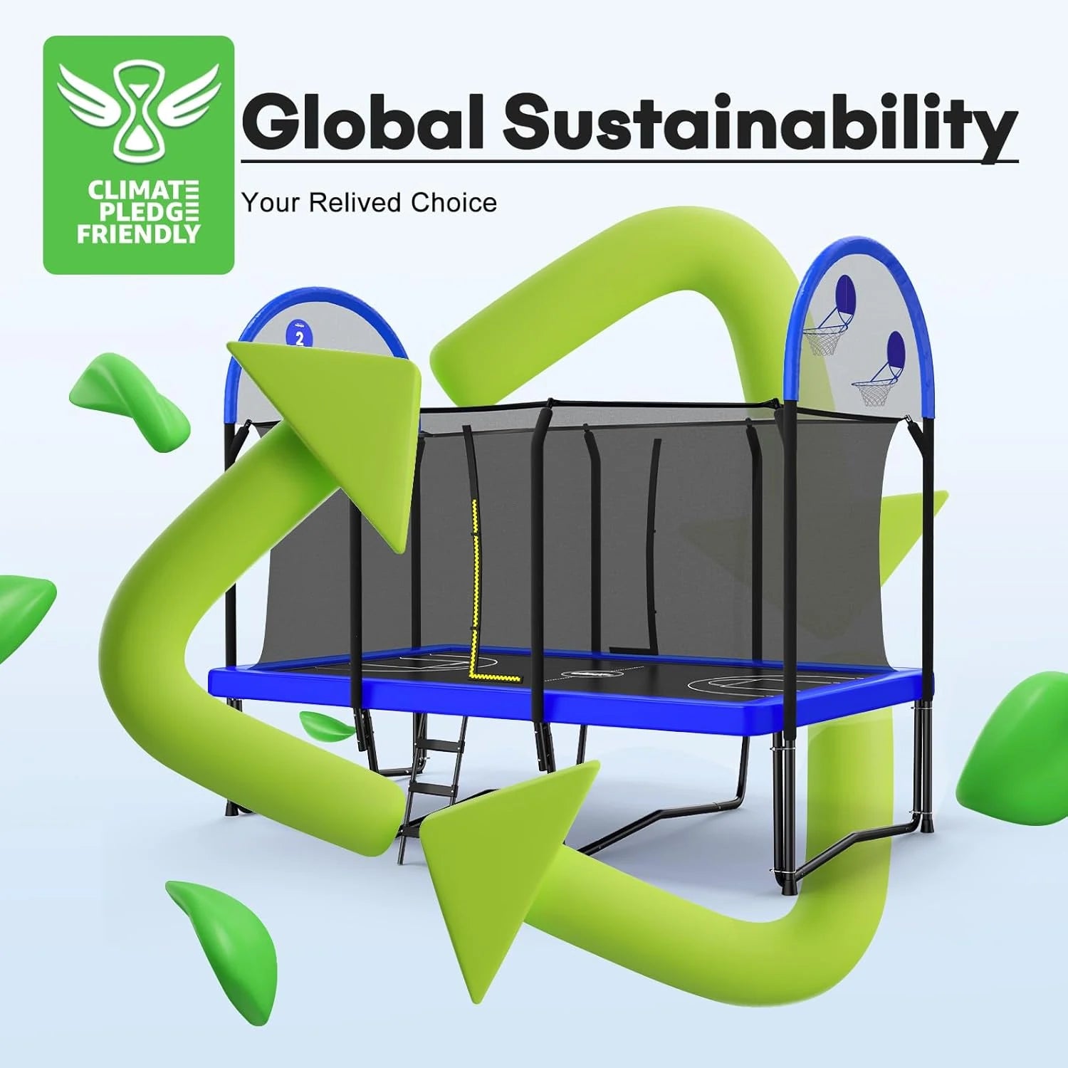 Zupapa 1800LBS Rectangular Trampoline