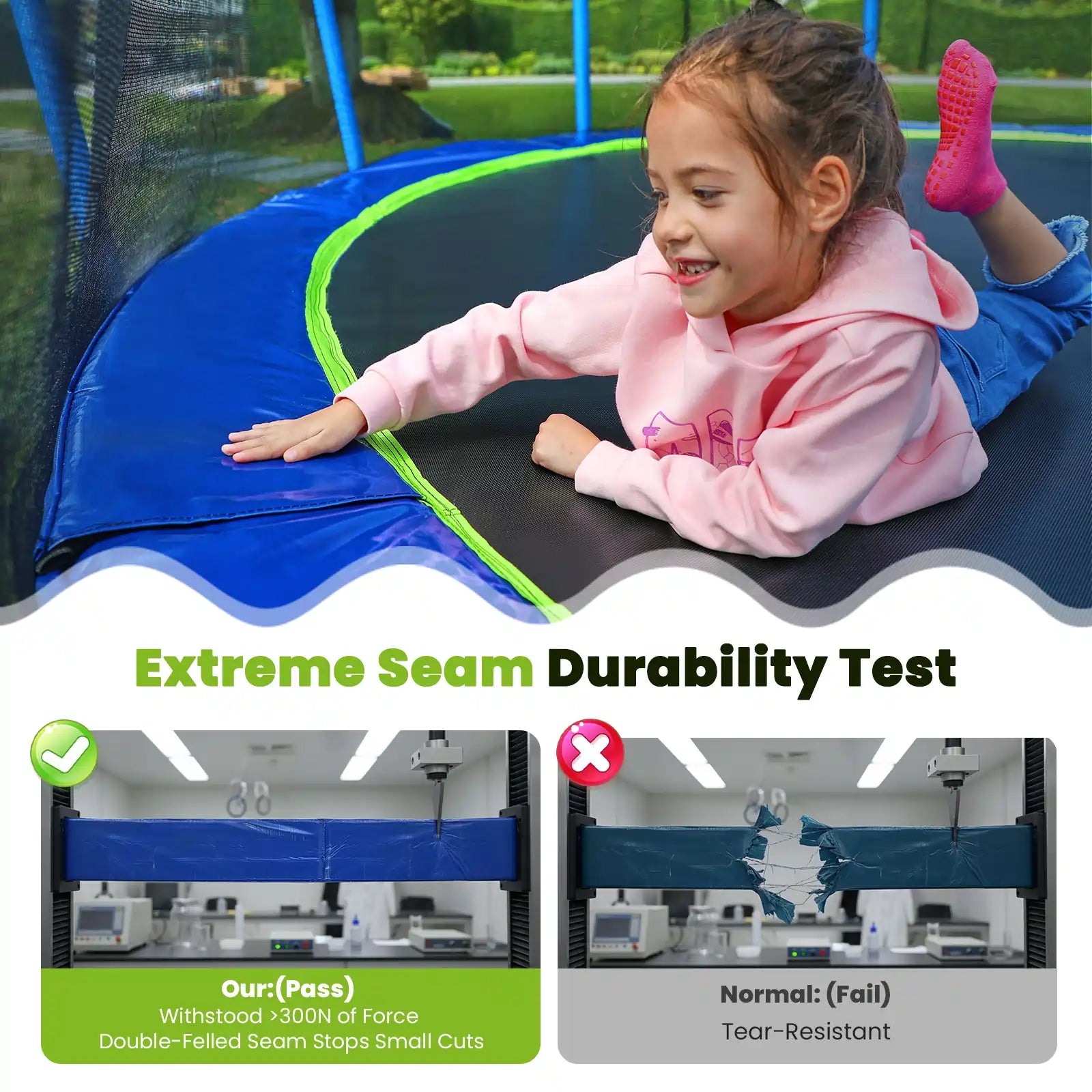 1500LBS Upgraded Trampoline 10-16FT