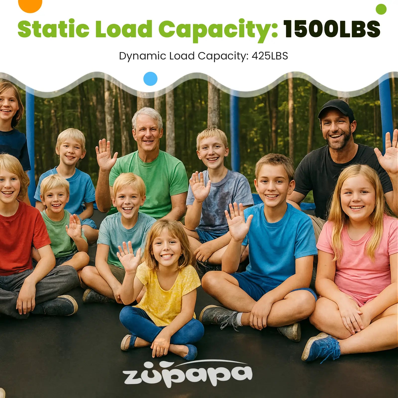 1500LBS Upgraded Trampoline 10-16FT