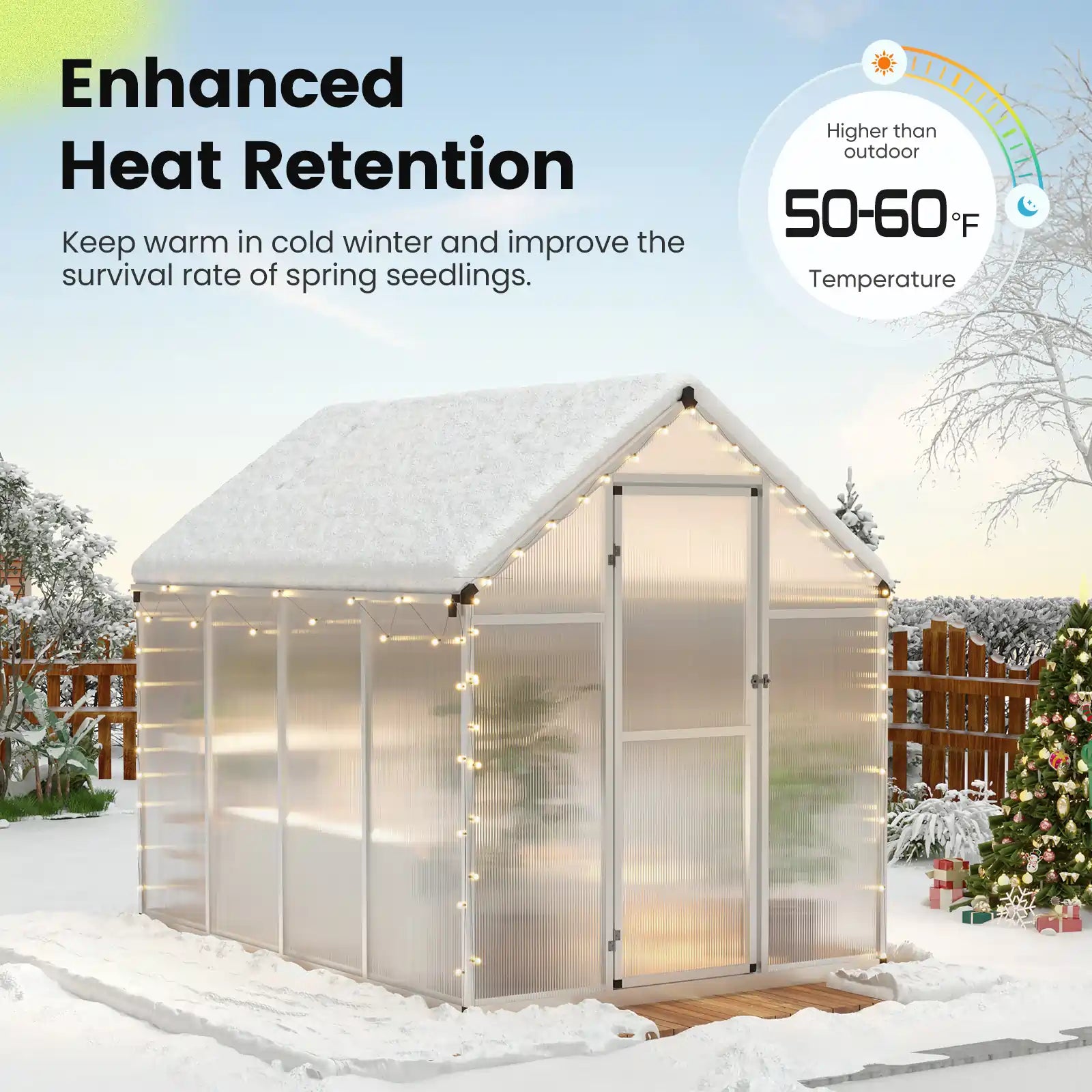 Outdoor Plant Growth in Winter#size_6X8X6ft-Silver