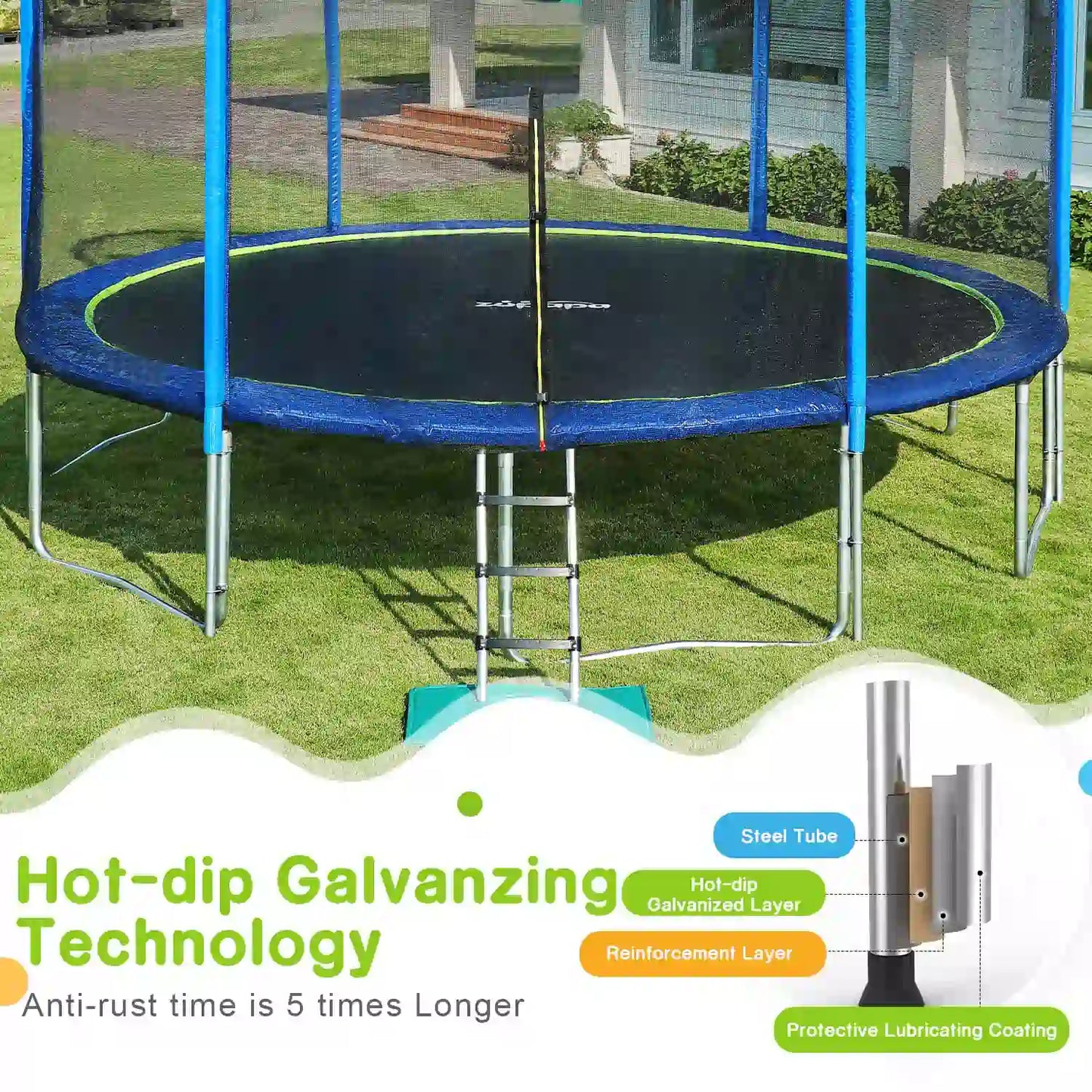 2023 Saffun Outdoor Trampoline with Basketball Hoops