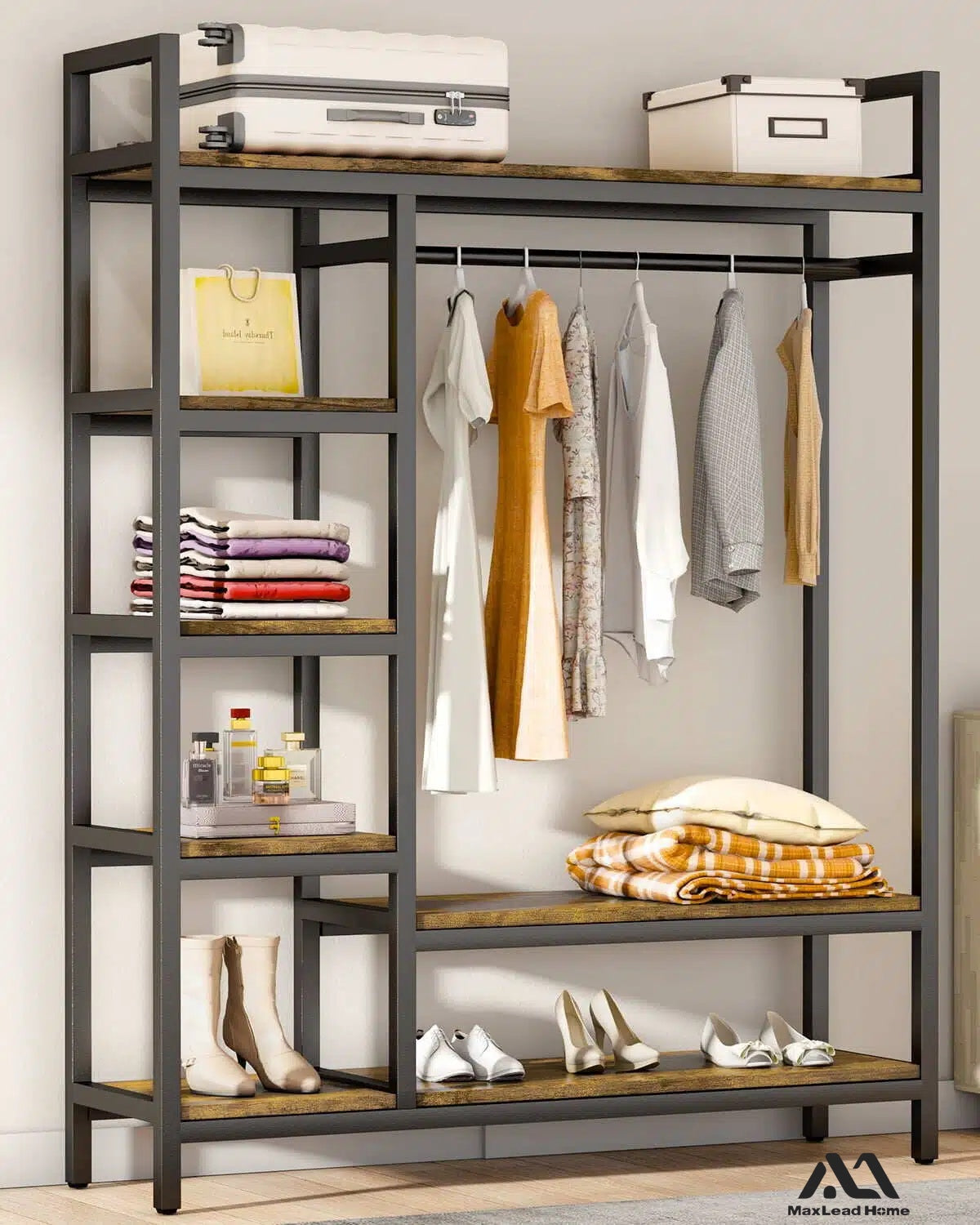 600LBS Heavy Duty Clothing Rack with Shelves