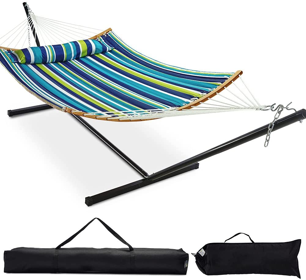 1001 hängematten 12 FT Curved Bar Hammock with Stand