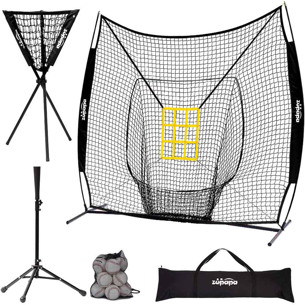 7' x 7' Baseball Net Combo-5PCS Black