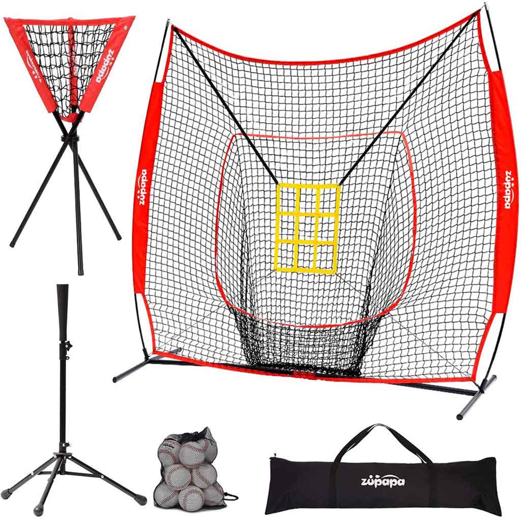 7' x 7' Baseball Net Combo-5PCS-Red