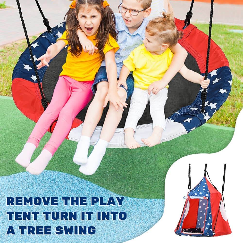 Removable 330 LBS Detachable Saucer Tree Swing