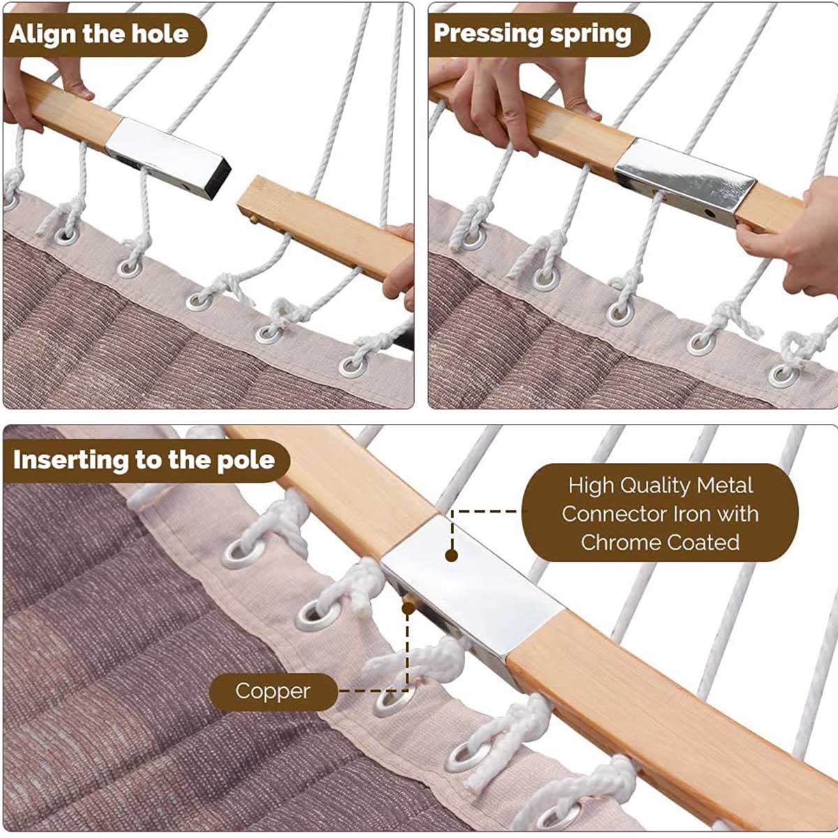 High-quality Metal Connector of Quilted Hammock