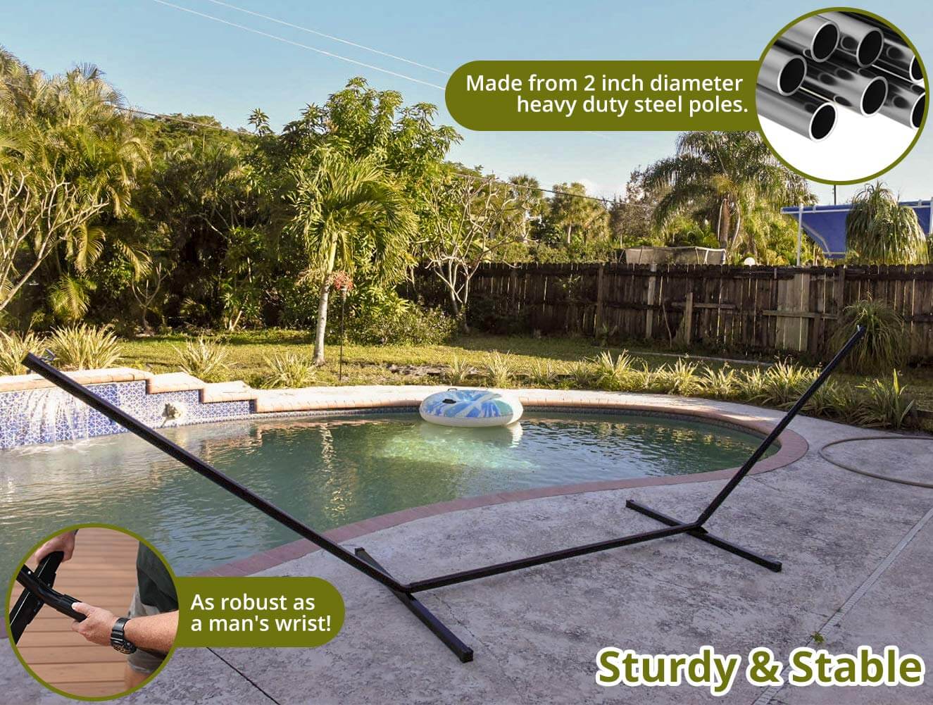 550lbs Capacity 15 FT Heavy Duty Hammock Stand