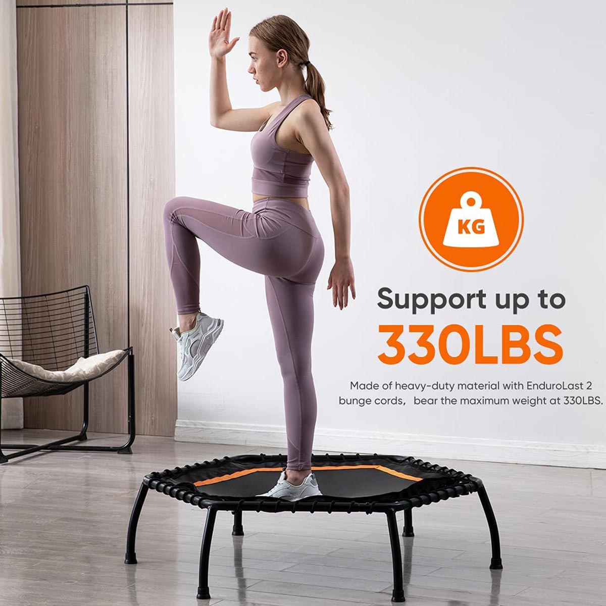 45" Mini Fitness Rebounder Trampoline-Hexagon