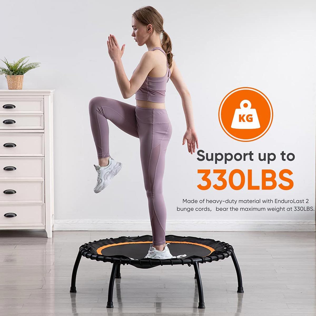 40" Mini Fitness Rebounder Trampoline - 330lbs Capacity