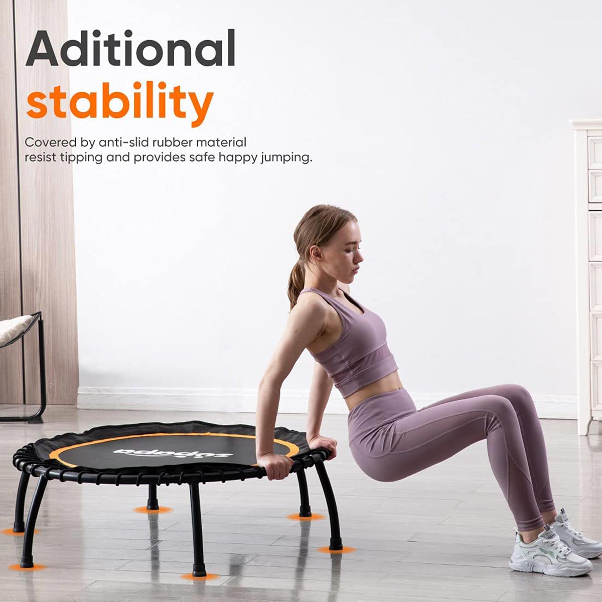 40" Mini Fitness Rebounder Trampoline Additional Stability