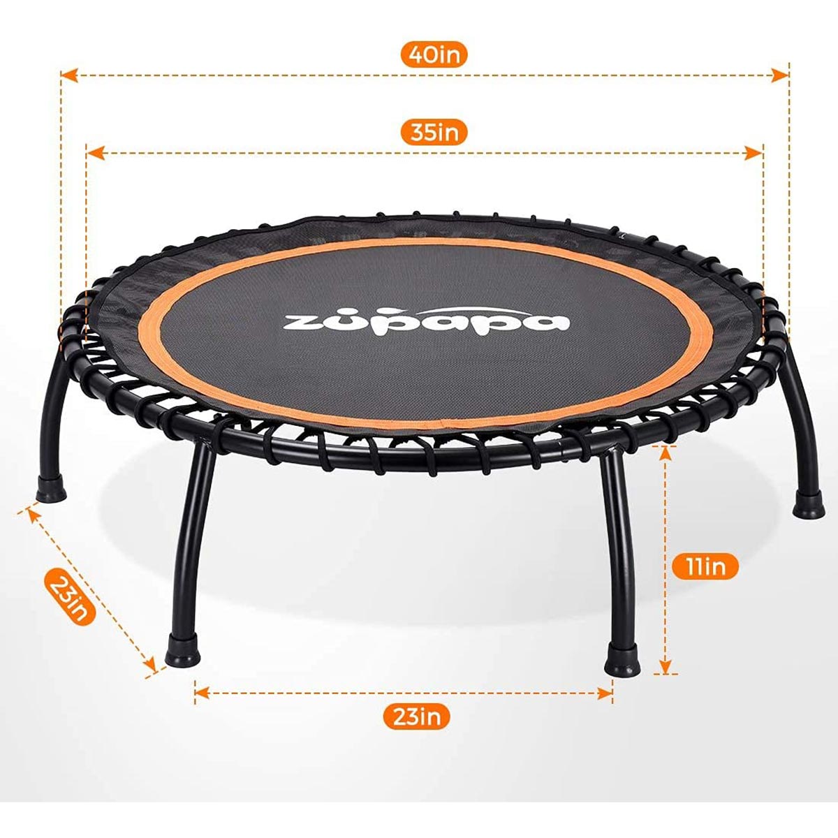 40" Mini Fitness Rebounder Trampoline size