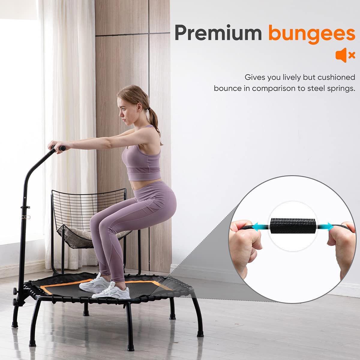 45" Mini Fitness Trampoline With Handle-Hexagon