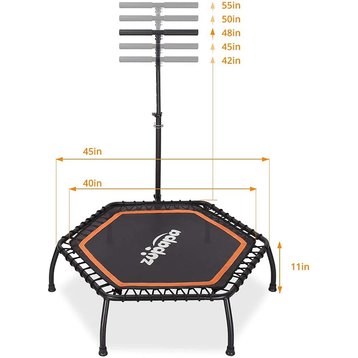 45" Mini Fitness Trampoline With Handle-Hexagon