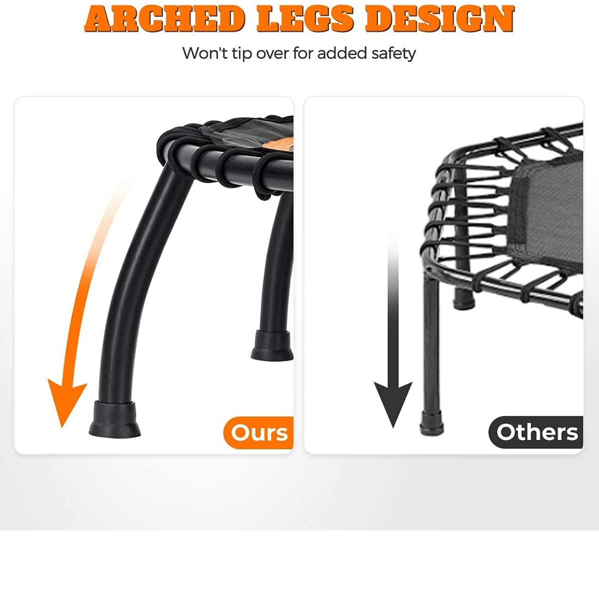 arched legs design trampoline