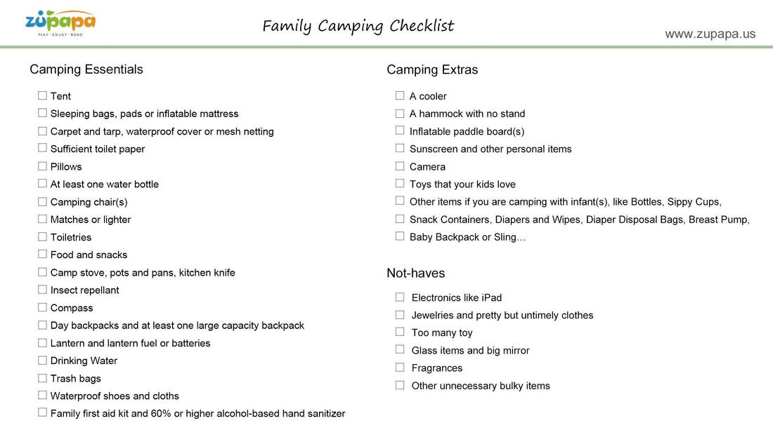 Family Camping List