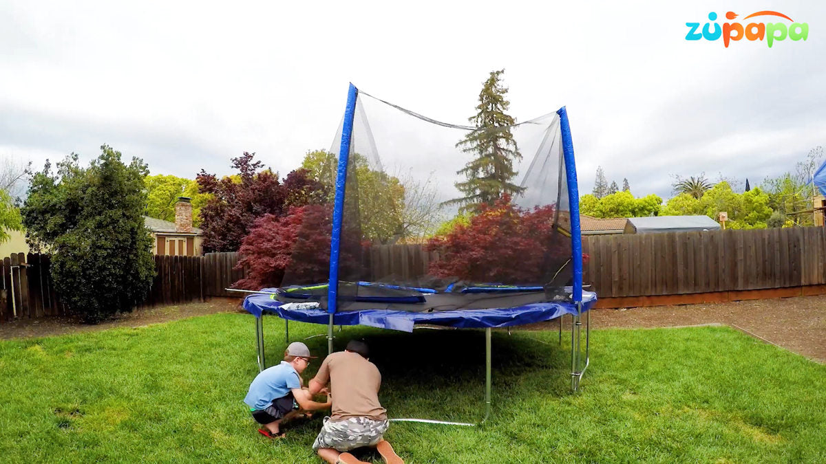 trampoline assembly - zupapa trampoline 