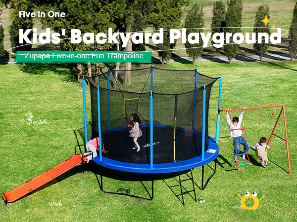 1200LBS Ultimate 5-in-1 Backyard 12FT Trampoline Adventure Park