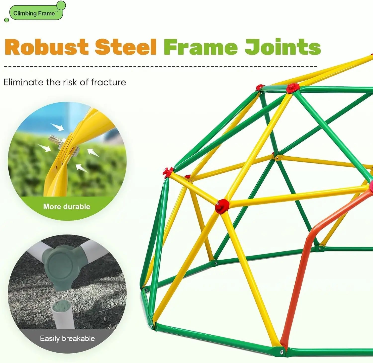 1000LBS Upgraded Arched Door Dome Climber 10FT