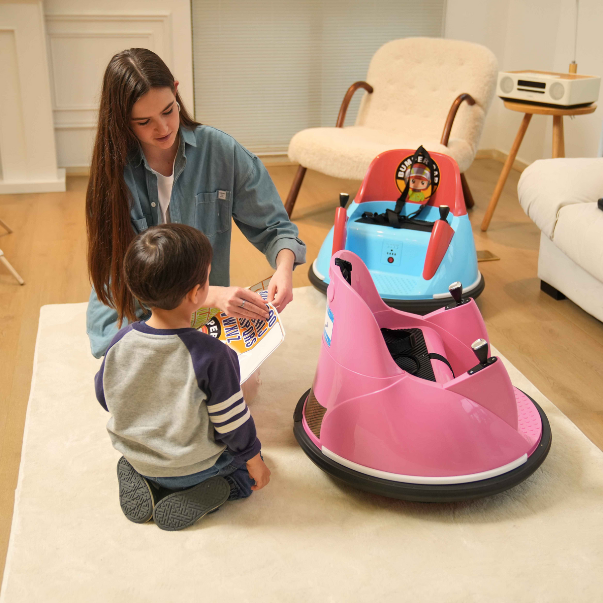 12V Bumper Car for 1.56 Years Kids Electric Ride on Toys Zupapa