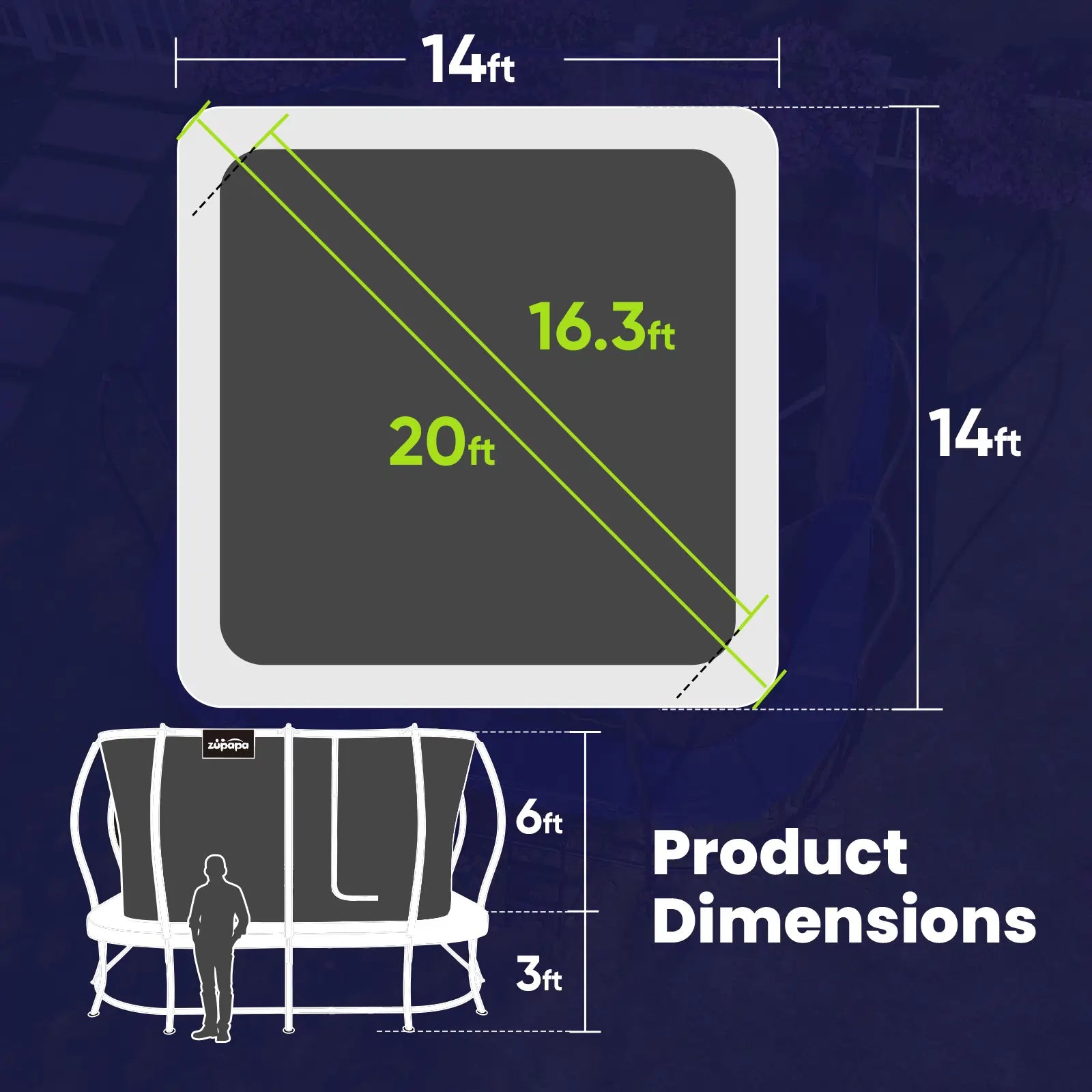 1800LBS/2000LBS Double Frames Trampoline